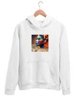 pamuklu kışlık kazaklar Beyaz Unisex Kapşonlu Sweatshirt - Tisho