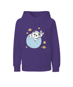 Panda Astronot Çocuk Unisex Hoodie Kapüşonlu - Tisho