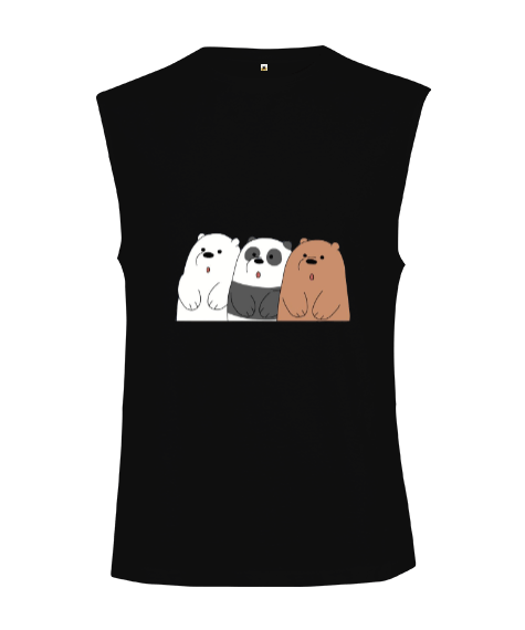 panda ayı Kesik Kol Unisex Tişört