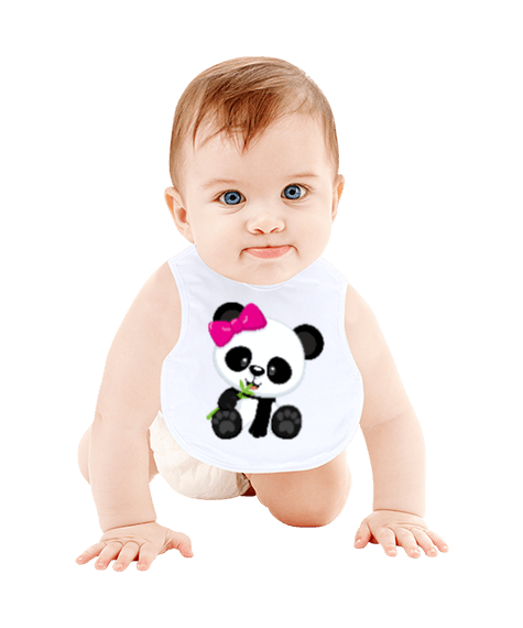 Tisho - Panda Baby Bib Bebek Mama Önlüğü