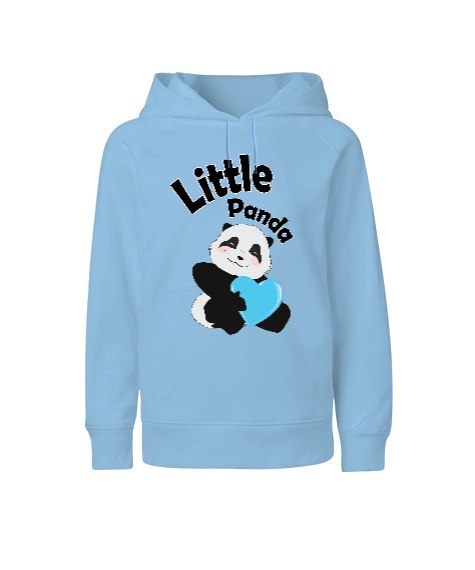 Tisho - panda baskılı Çocuk Unisex Hoodie Kapüşonlu