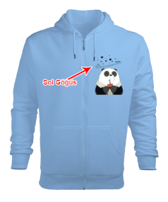 Panda baskılı fermuarlı swetshit Erkek Kapşonlu Fermuarlı - Tisho