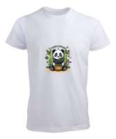 Panda Beyaz Erkek Tişört - Tisho