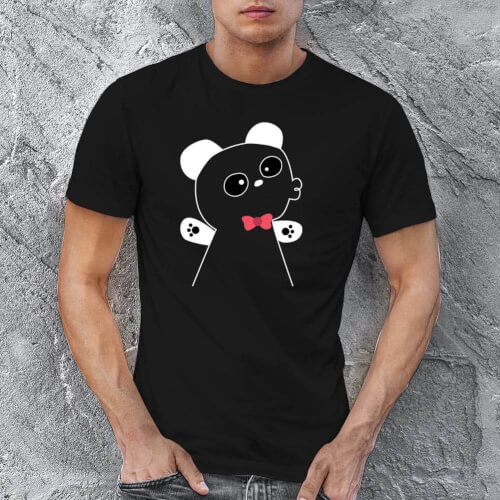 Tisho - Panda Erkek Kısa Kol Tişört - Tekli Kombin (1)