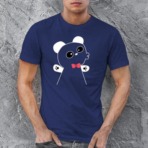 Panda Erkek Kısa Kol Tişört - Tekli Kombin