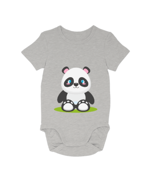 Tisho - panda gri zıbın komik Bebek Zıbını