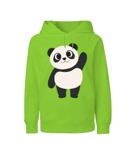 Tisho - Panda Merhaba Çocuk Unisex Hoodie Kapüşonlu