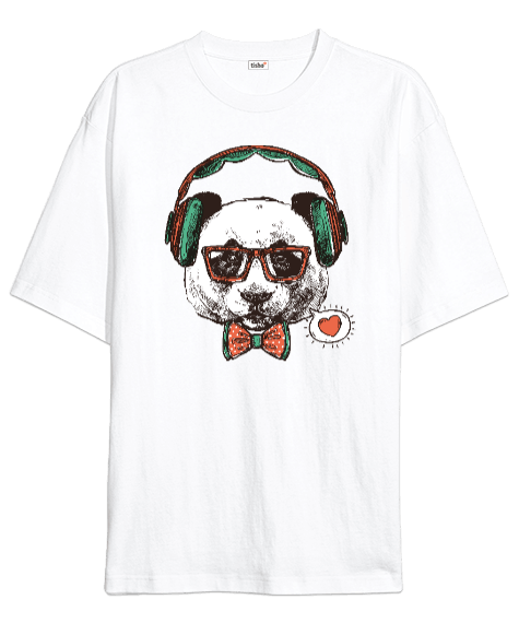 Tisho - Panda - OneArtTasarım Oversize Unisex Tişört