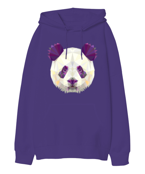 Tisho - panda Oversize Unisex Kapüşonlu Sweatshirt