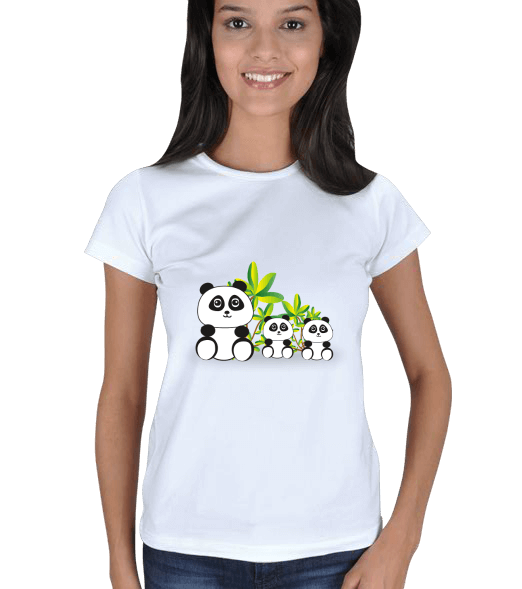 Tisho - panda, sevimli, aile Kadın Tişört