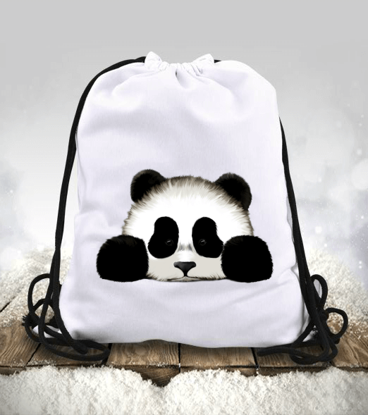 Tisho - panda, sevimli, Büzgülü spor çanta