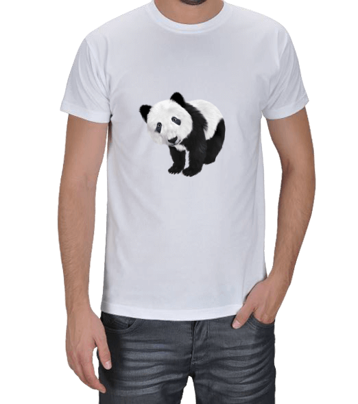 Tisho - panda, sevimli, gerçek Erkek Tişört