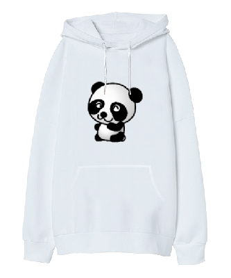 Pandalı Oversize Unisex Kapüşonlu Sweatshirt - Tisho