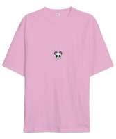 Pandalı Pembe Oversize Unisex Tişört - Tisho
