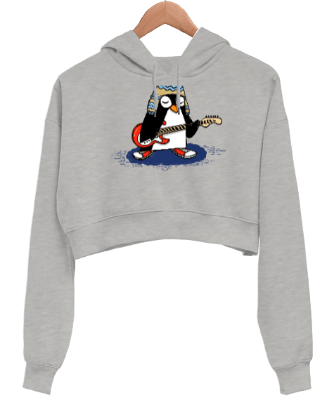 Tisho - Pandalı sweatshirt Kadın Crop Hoodie Kapüşonlu Sweatshirt