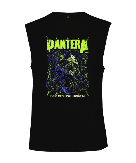 Tisho - Pantera Rock Tasarım Baskılı Kesik Kol Unisex Tişört