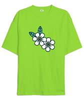 Papatyalar - Çiçek V2 Fıstık Yeşili Oversize Unisex Tişört - Tisho