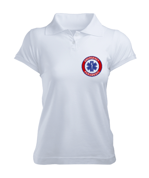 Tisho - Paramedic, 112, Acil Tıp Teknisyeni, Paramedik V3 Beyaz Kadın Polo Yaka Tişört