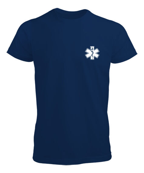 Tisho - Paramedic EMT EMS Baskılı Lacivert Erkek Tişört