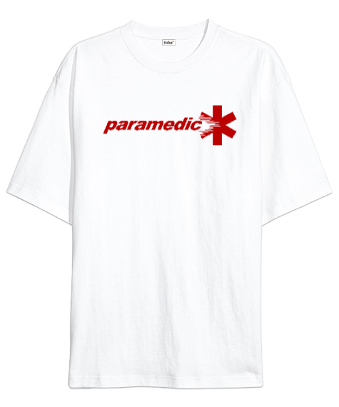 Tisho - Paramedik, Paramedic, 112, Acil Beyaz Oversize Unisex Tişört