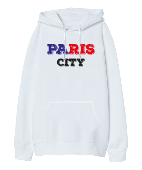Tisho - Paris City Oversize Unisex Kapüşonlu Sweatshirt