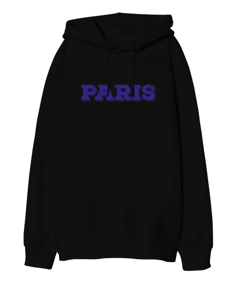 Tisho - Paris Oversize Unisex Kapüşonlu Sweatshirt