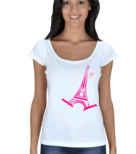 Tisho - Paris Tişört Kadın Açık Yaka
