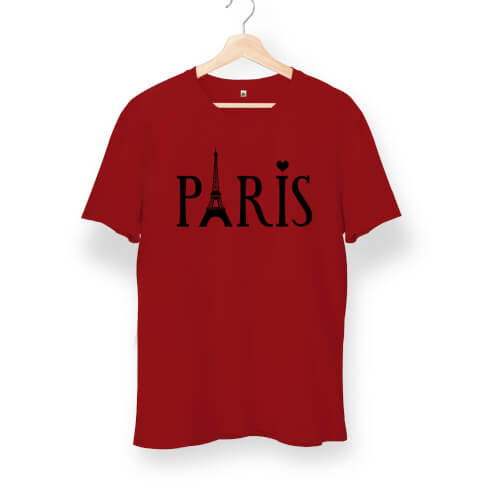 Paris Yazılı Unisex Kısa Kol Tişört - Thumbnail