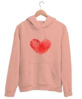 parmak izi kalp Yavru Ağzı Unisex Kapşonlu Sweatshirt - Tisho