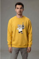 Parti Ayıcık Teddy Bear Baskılı Sarı Sweatshirt Sarı