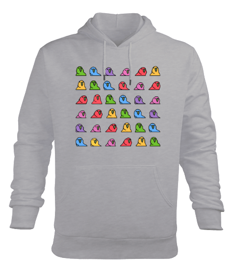 Tisho - Party Parrot Emoji Erkek Kapüşonlu Hoodie Sweatshirt