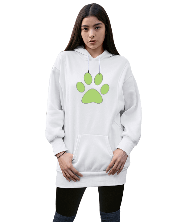 Tisho - PATİ Kadın Uzun Hoodie Kapüşonlu Sweatshirt