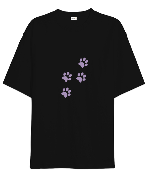 Tisho - Pati Siyah Oversize Unisex Tişört