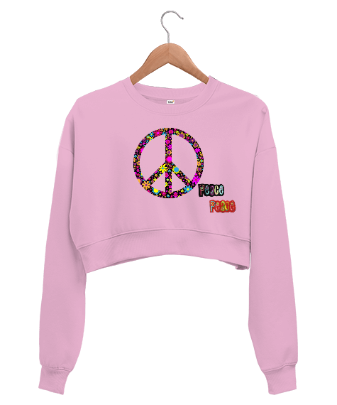 Tisho - Peace Barış Özgür Kadın Crop Sweatshirt