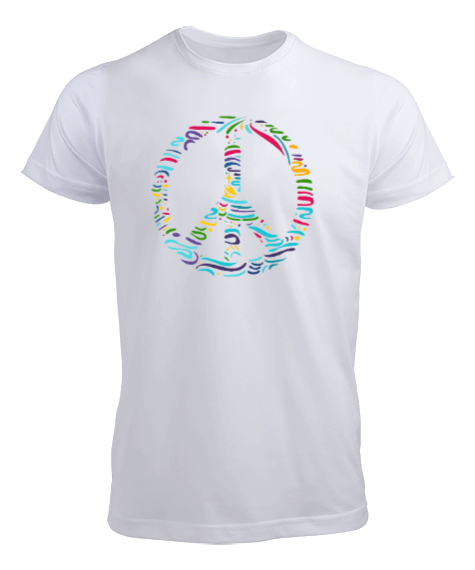 Peace sembol tasarımlı Erkek Tişört