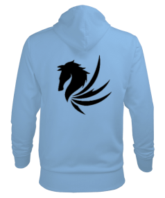 Pegasus Silüetli Buz Mavisi Erkek Hoodie Erkek Kapüşonlu Hoodie Sweatshirt - Thumbnail