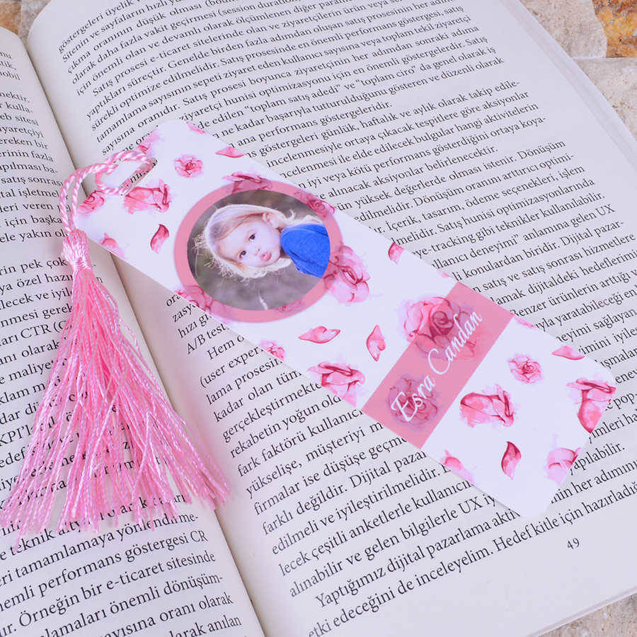Tisho - Pembe Çiçekli Kitap Ayracı