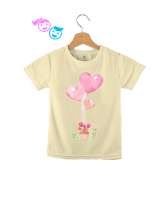 Pembe kalpli balonlar ve laleler Krem Çocuk Unisex - Tisho