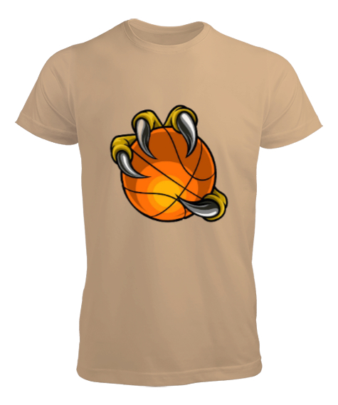 Tisho - Pençe içinde basket topu baskılı Camel Erkek Tişört