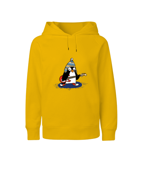 Tisho - Penguen Baskılı Kız Çocuk Sweatshirt Çocuk Unisex Hoodie Kapüşonlu