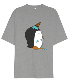 Penguen desenli tişört Oversize Unisex Tişört - Tisho