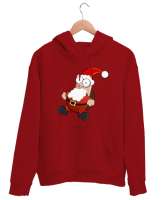 Penguen Kırmızı Unisex Kapşonlu Sweatshirt - Tisho