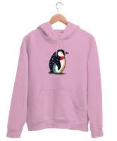 penguen Pembe Unisex Kapşonlu Sweatshirt - Tisho