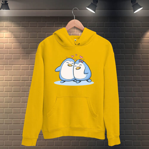 Penguen Sevgili Kadın Kapüşonlu Sweatshirt - Thumbnail