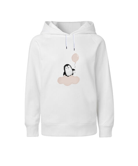 Tisho - Penguenleri Severim Beyaz Çocuk Unisex Hoodie Kapüşonlu