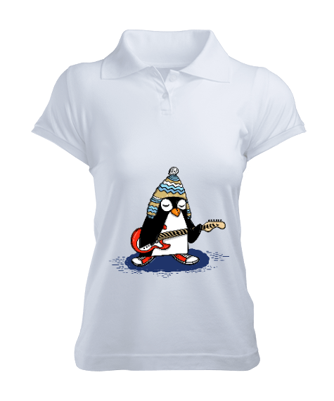 Tisho - penguenli Kadın Polo Yaka Tişört