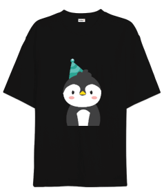Penguenli Oversize Unisex Tişört - Tisho