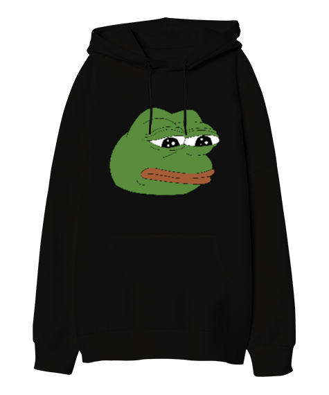 Tisho - Pepe Meem Oversize Unisex Kapüşonlu Sweatshirt