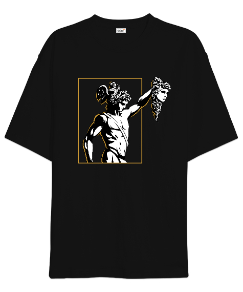 Tisho - Perseus - Heykel Siyah Oversize Unisex Tişört