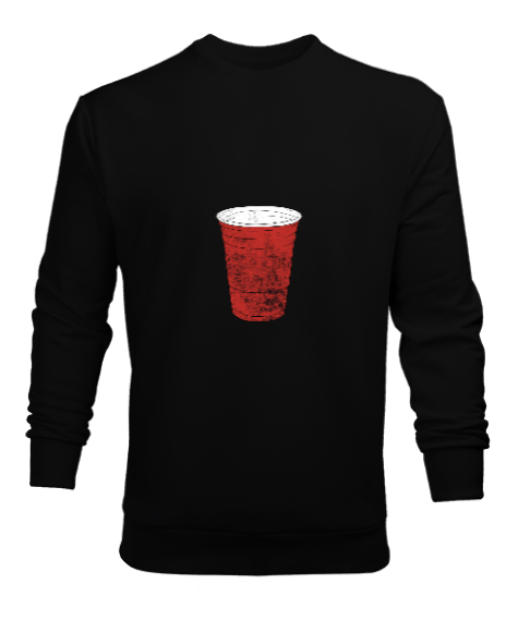 Tisho - Pet Cup Özel Tasarım Siyah Erkek Sweatshirt